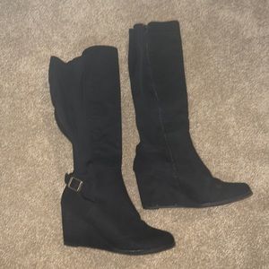 Black knee high boots